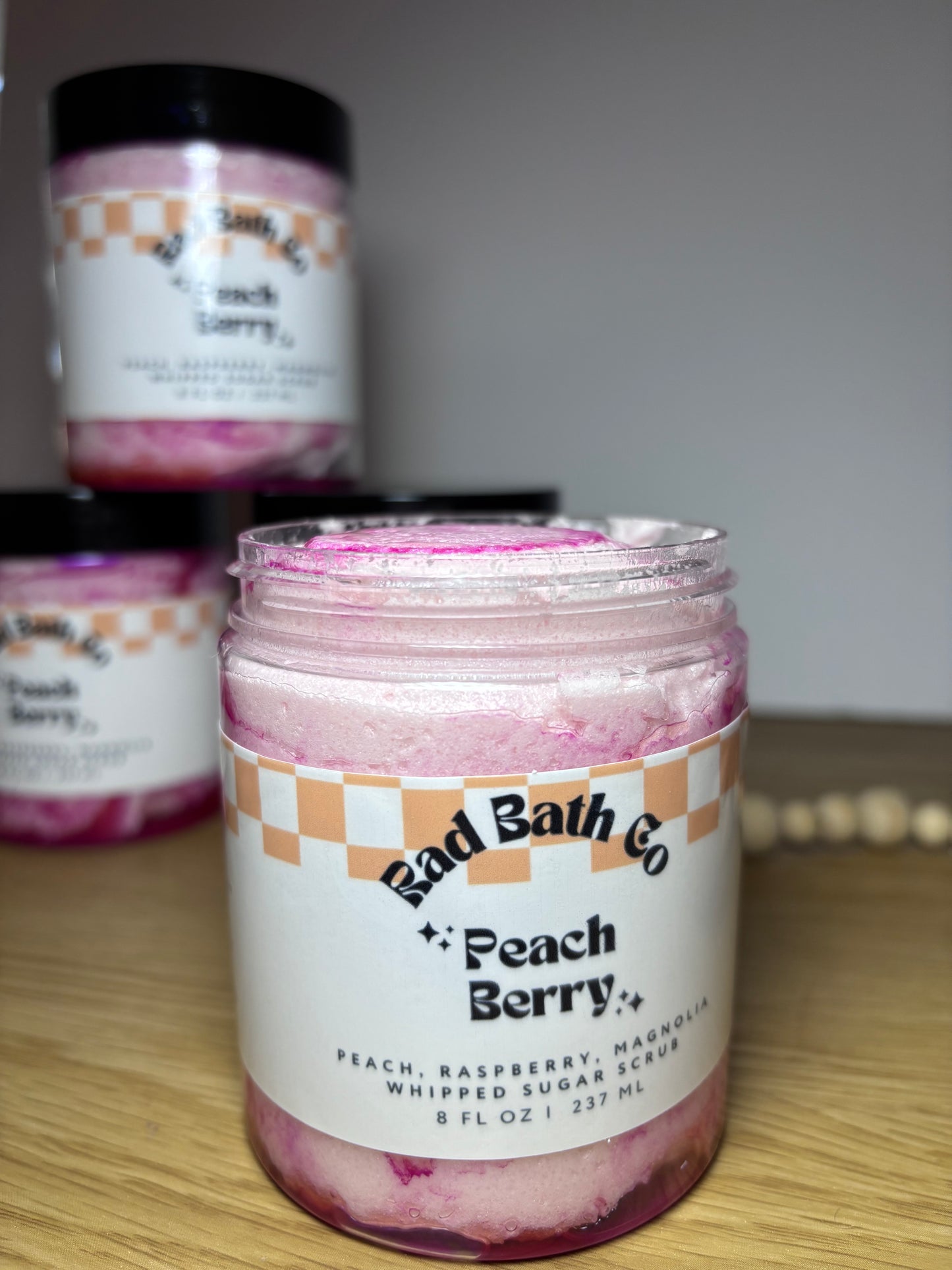 Peach Berry Whipped Sugar Scrub | Peach Magnolia Raspberry Sugar Scrub