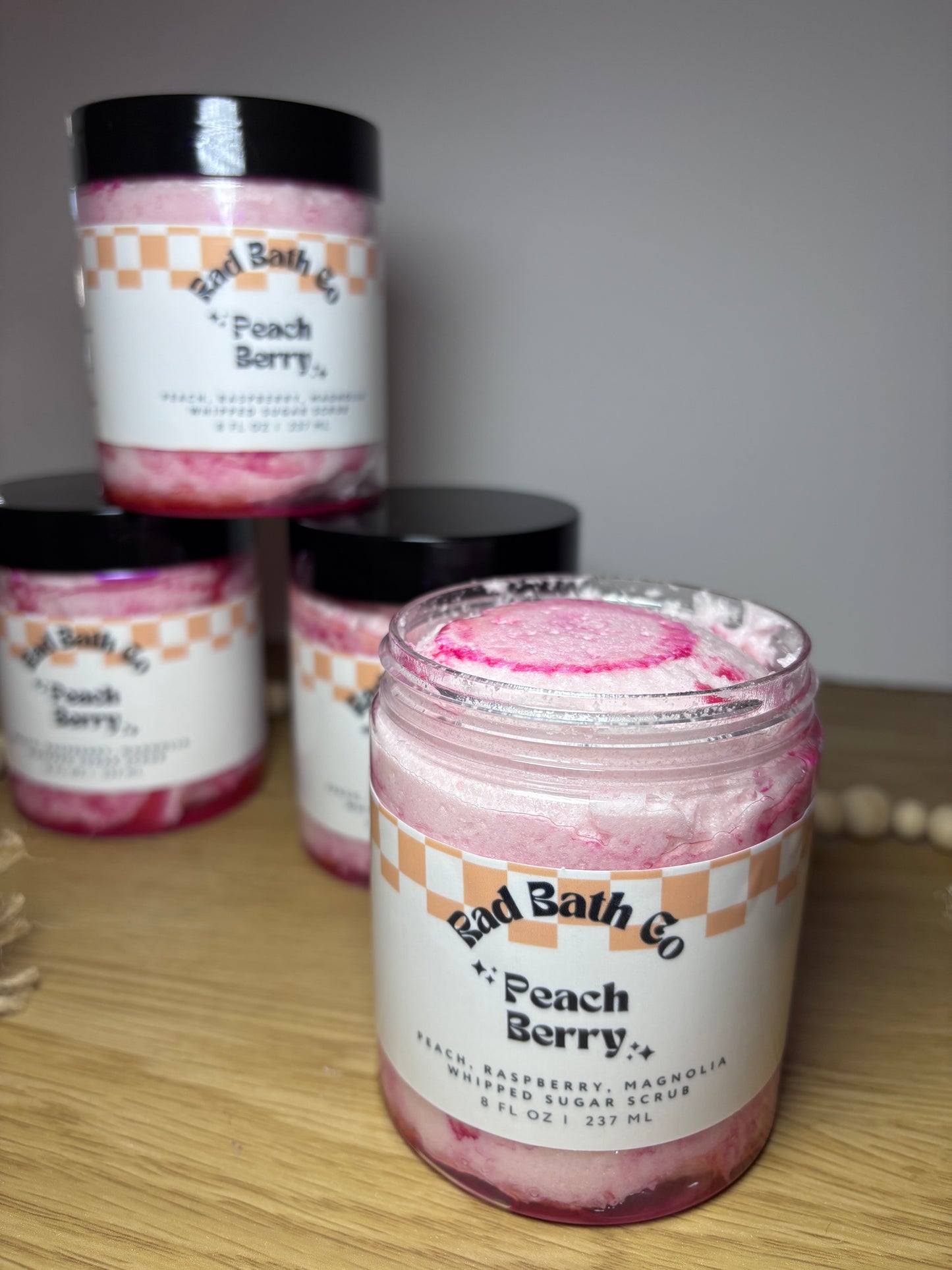 Peach Berry Whipped Sugar Scrub | Peach Magnolia Raspberry Sugar Scrub