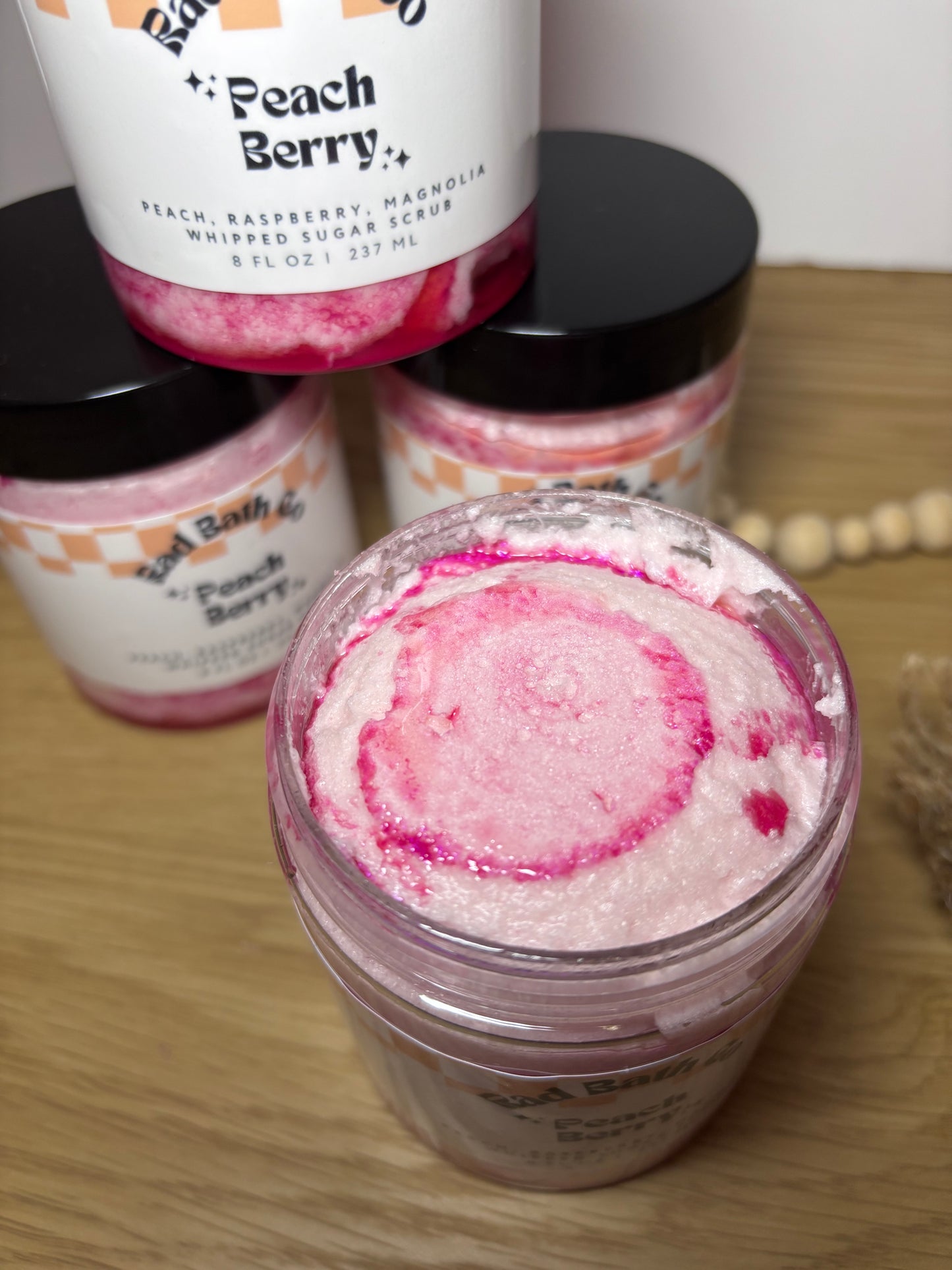 Peach Berry Whipped Sugar Scrub | Peach Magnolia Raspberry Sugar Scrub